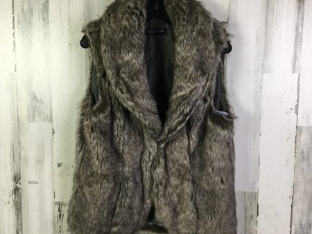 Vest Faux Fur & Sherpa By Jones New York In Grey, Size: M Discount