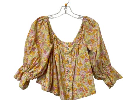 Top Short Sleeve By Free People In Floral Print, Size: M Online Hot Sale