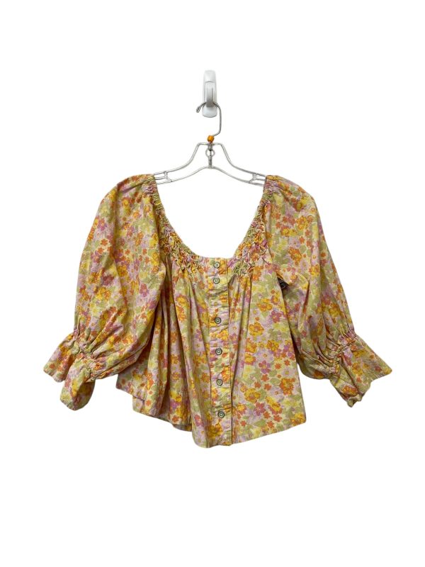 Top Short Sleeve By Free People In Floral Print, Size: M Online Hot Sale