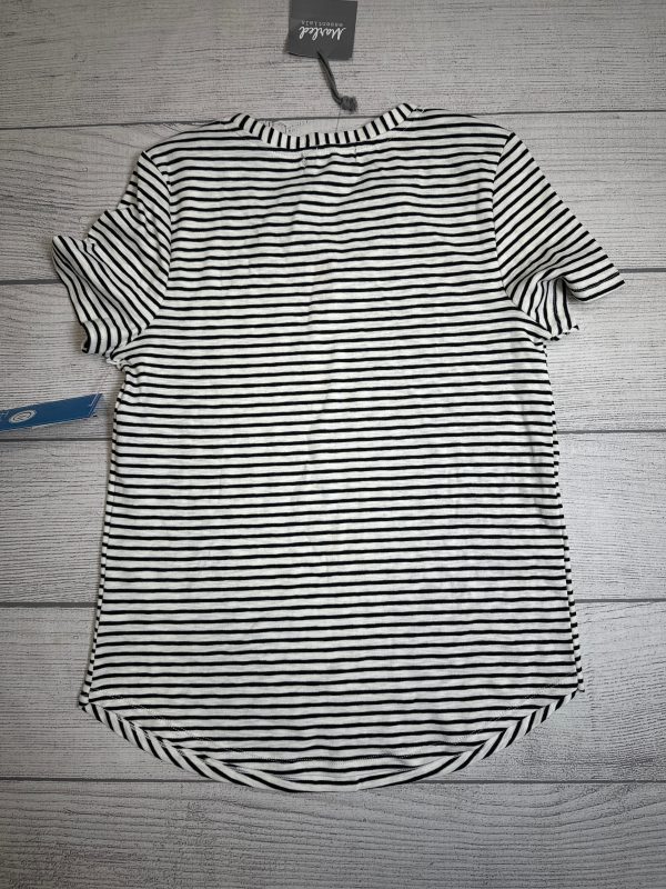 Top Short Sleeve By Marled In Striped Pattern, Size: M Cheap