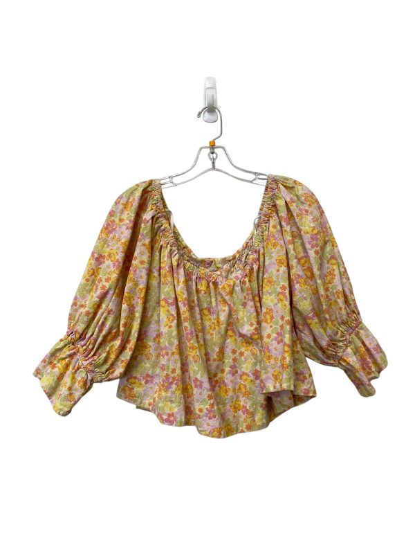 Top Short Sleeve By Free People In Floral Print, Size: M Online Hot Sale