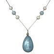 Cultured Pearl, Milky Aquamarine & Sterling Silver Necklace By Clothes Mentor Online