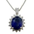 Blue CZ Stone Pendant Necklace By Unbranded For Cheap