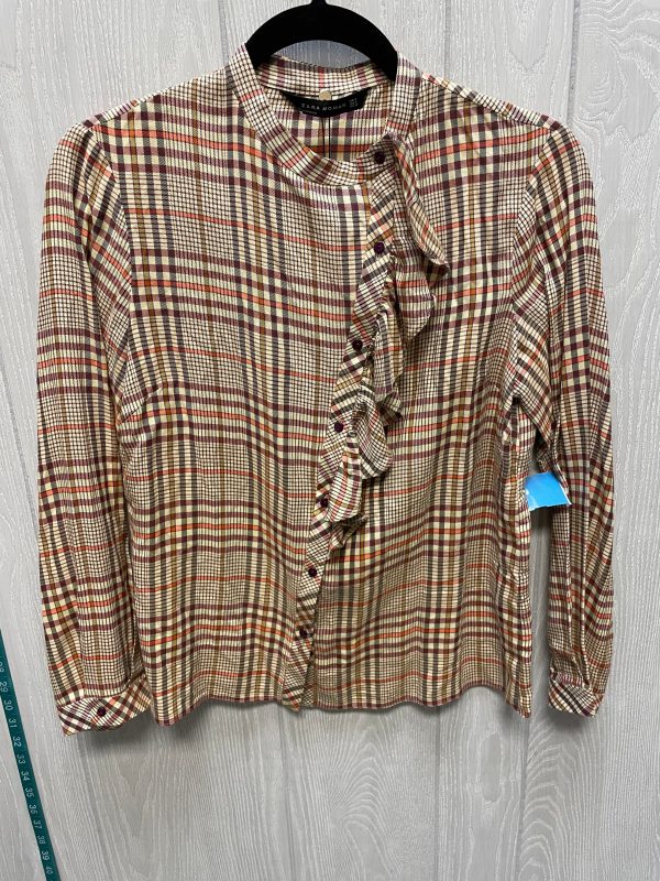 Top Long Sleeve By Zara Women In Plaid Pattern, Size: S For Sale