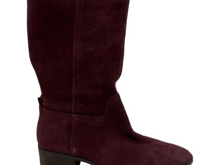 Boots Mid-Calf Flats By Lucky Brand In Maroon, Size:7.5 Online now