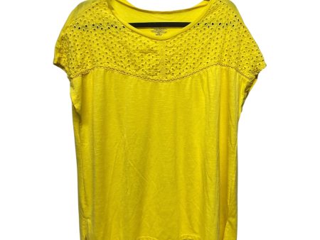 Top Short Sleeve By Lane Bryant In Yellow, Size: L Hot on Sale