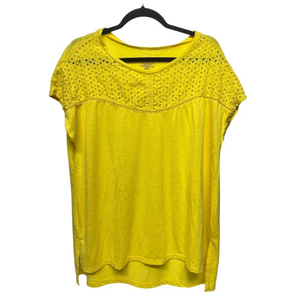 Top Short Sleeve By Lane Bryant In Yellow, Size: L Hot on Sale