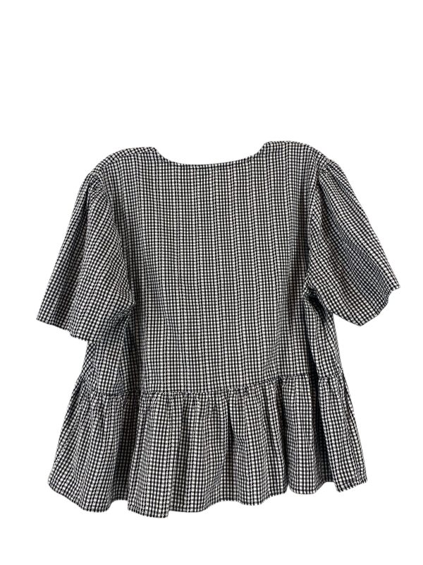 Top Short Sleeve By Madewell In Plaid Pattern, Size: Xl Online Sale