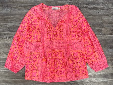 Top Long Sleeve By Vineyard Vines In Orange & Pink, Size: M Cheap