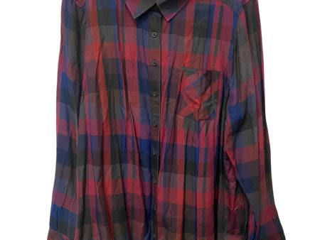 Top Long Sleeve By Torrid In Plaid Pattern, Size: 2x For Cheap