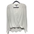 Top Long Sleeve By White House Black Market In Silver, Size: 4 For Cheap