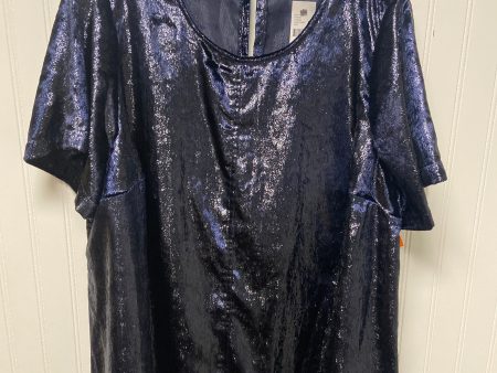 Top Short Sleeve By Lane Bryant In Navy, Size: 2x on Sale