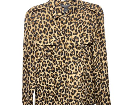 Top Long Sleeve By White House Black Market In Animal Print, Size: 4 Supply