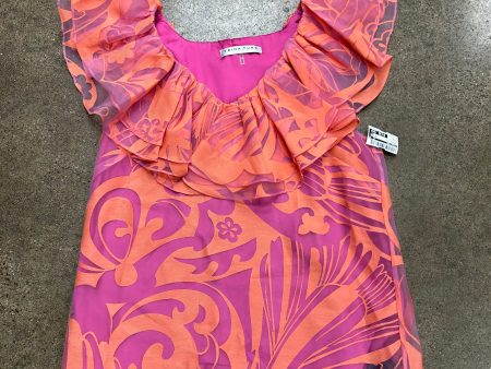 Top Short Sleeve By Trina Turk In Orange & Pink, Size: M on Sale