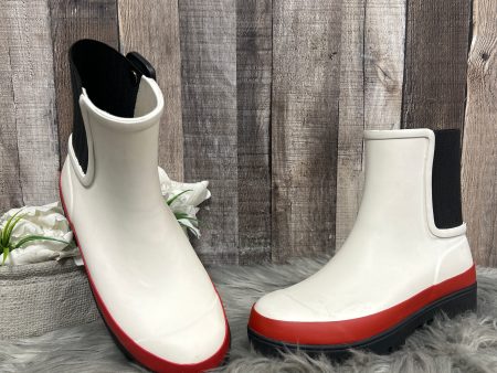 Boots Designer By Tory Burch In Cream & Red, Size: 7 Online now