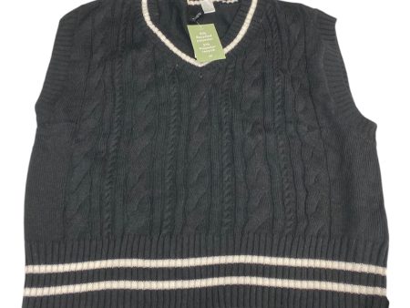 Vest Sweater By Divided In Black & Cream, Size: L Online Sale