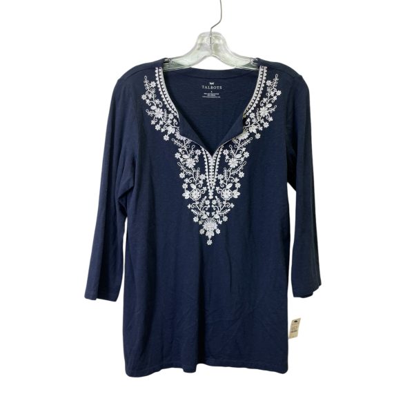 Top Ls Basic By Talbots In Blue & White, Size:S Discount